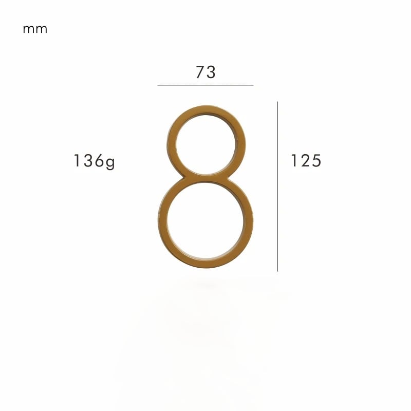 Satin Finish Brass House Numbers – Classic Elegance