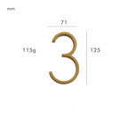 Satin Finish Brass House Numbers – Classic Elegance