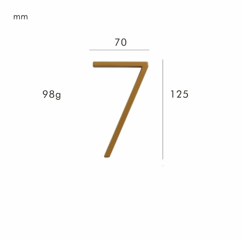 Satin Finish Brass House Numbers – Classic Elegance