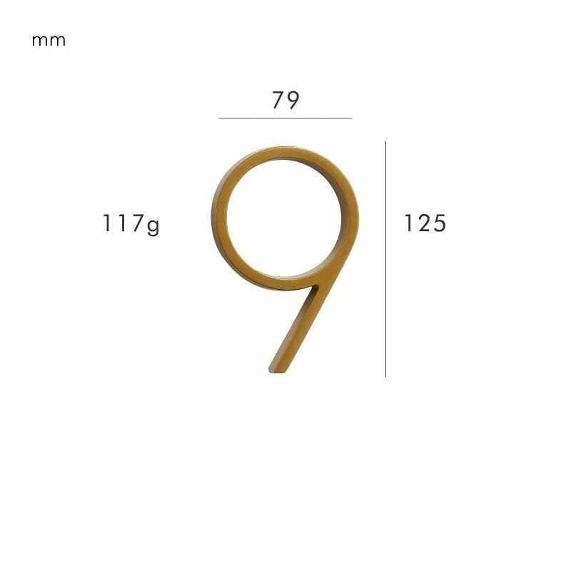 Satin Finish Brass House Numbers – Classic Elegance