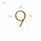 Satin Finish Brass House Numbers – Classic Elegance