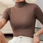 Elegant Long Sleeve Slim Fit Top for Women with Collar