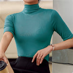 Elegant Long Sleeve Slim Fit Top for Women with Collar