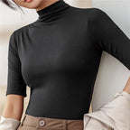 Elegant Long Sleeve Slim Fit Top for Women with Collar