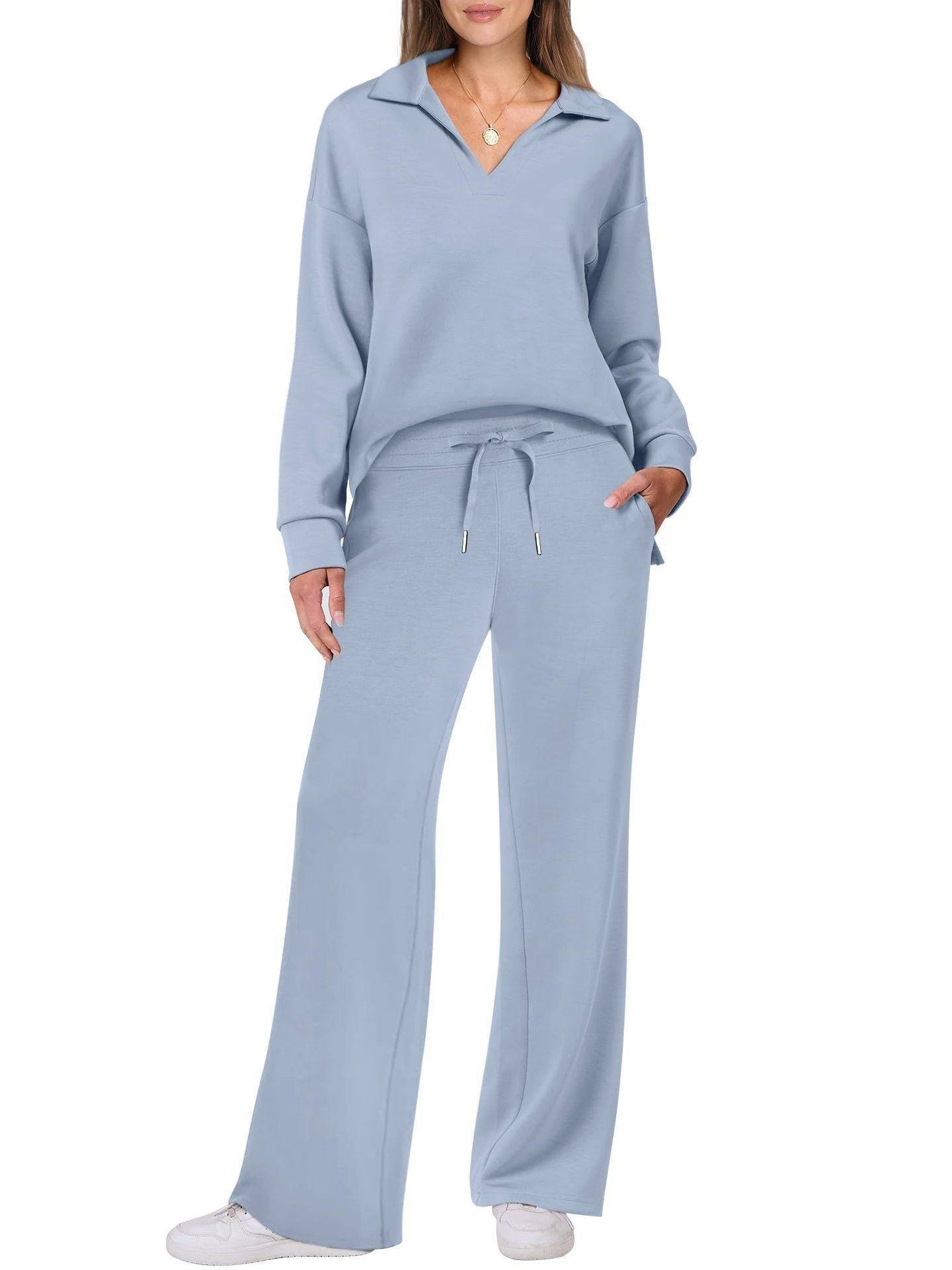 Eline | Premium Loungewear Set Featuring Cozy Trousers and V-Neck Design
