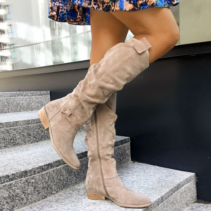 Women's Over-the-Knee Suede-Look Boots
