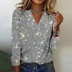 Priscilla | Shimmering V-Neck Sweater