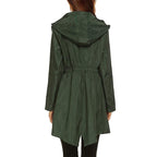 Women's Hooded Waterproof Rain Jacket with Adjustable Waist Cord