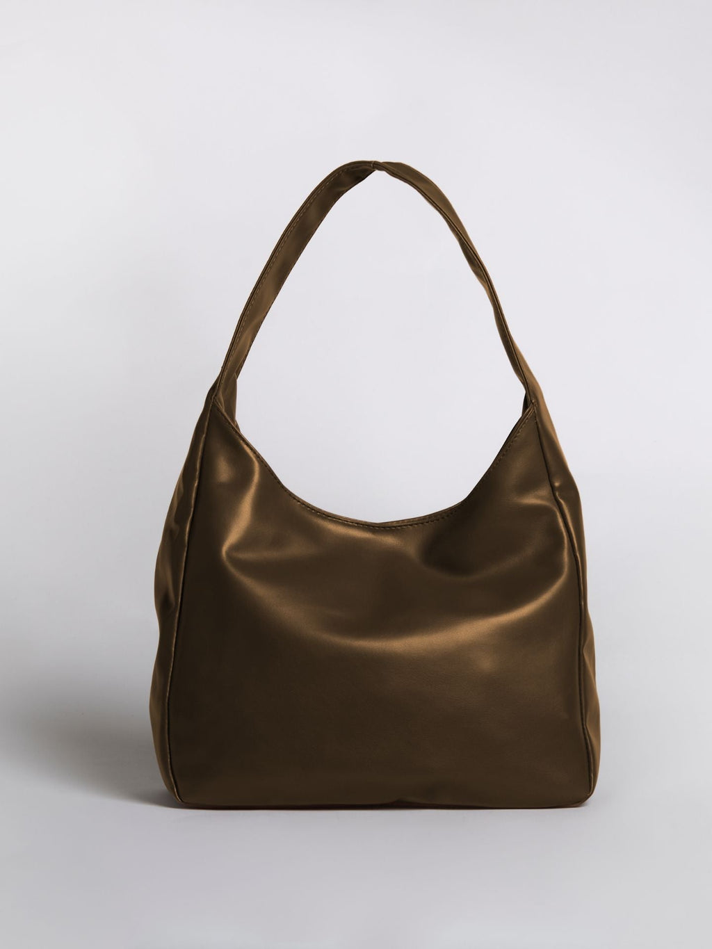 Simple Vegan Hobo Shoulder Bag - Empty Design
