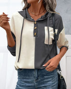 Color Blocked Relaxed Fit Hoodie