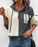 Color Blocked Relaxed Fit Hoodie