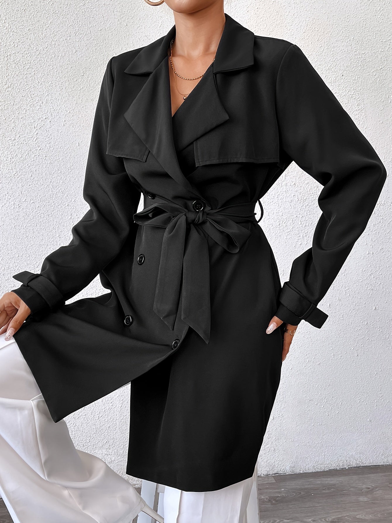Remy | Dual-Sided Long Coat with Belted Tie