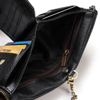 Vintage Leather Wallet with Stylish Chain!