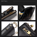 Vintage Leather Wallet with Stylish Chain!