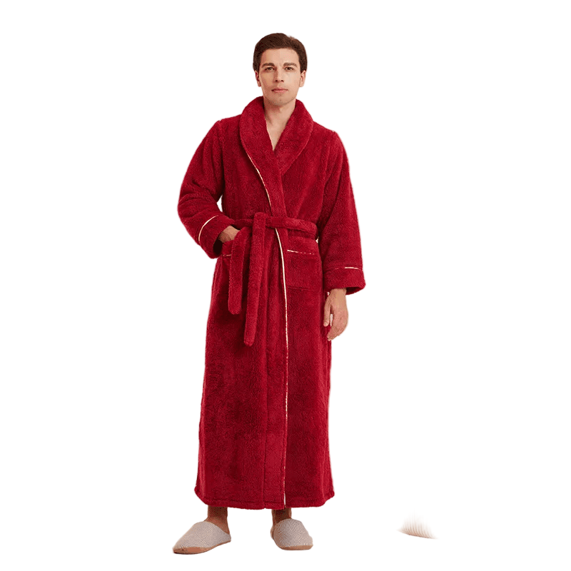 Cozy Fleece Bathrobe with Adjustable Tie Belt