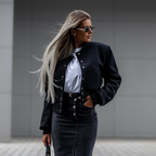 Romy | Button-Detail Short Bomber Jacket