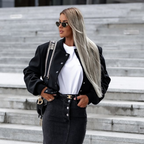 Romy | Button-Detail Short Bomber Jacket