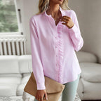 Jamie - Ruffled Blouse with Stand-Up Collar