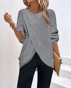 Sandra | Classic Round Neck Jumper with Side Split