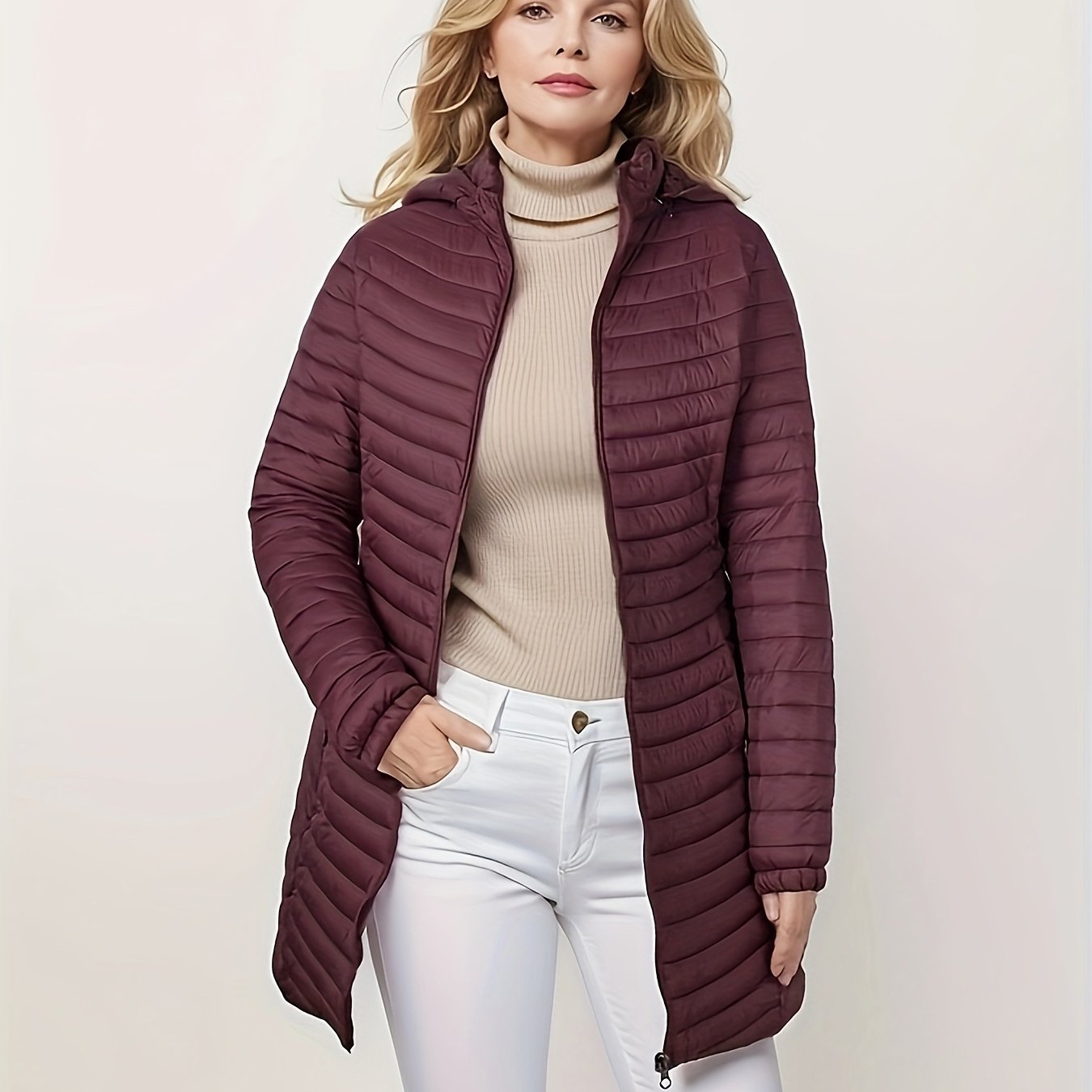 Sara | Hooded Quilted Jacket with Zip Front for Casual Wear
