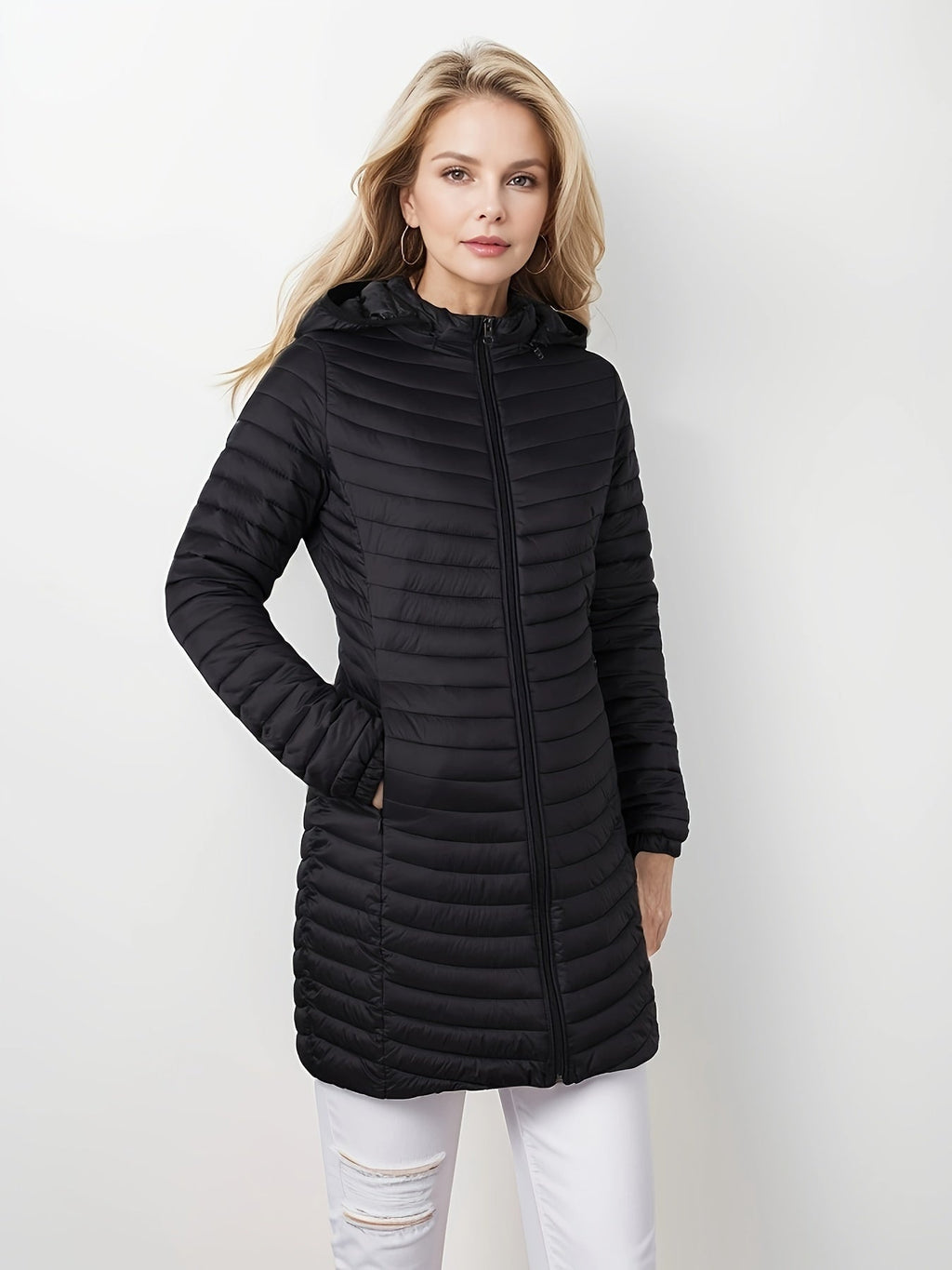 Sara | Hooded Quilted Jacket with Zip Front for Casual Wear