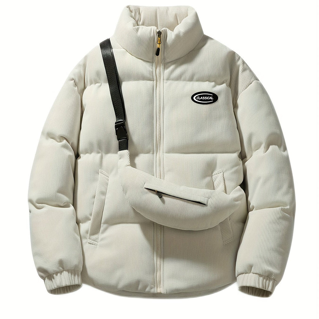 Sara | Corduroy Winter Coat with Matching Shoulder Bag
