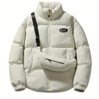 Sara | Corduroy Winter Coat with Matching Shoulder Bag