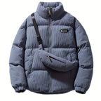Sara | Corduroy Winter Coat with Matching Shoulder Bag