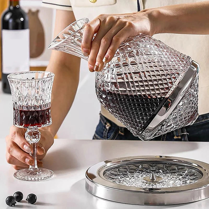 Stylish Rotating Crystal Carafe