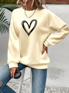 Sophie | Heart Print Casual Sweatshirt
