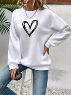 Sophie | Heart Print Casual Sweatshirt