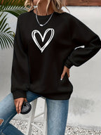 Sophie | Heart Print Casual Sweatshirt