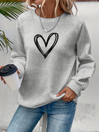 Sophie | Heart Print Casual Sweatshirt