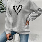 Sophie | Heart Print Casual Sweatshirt