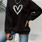Sophie | Heart Print Casual Sweatshirt