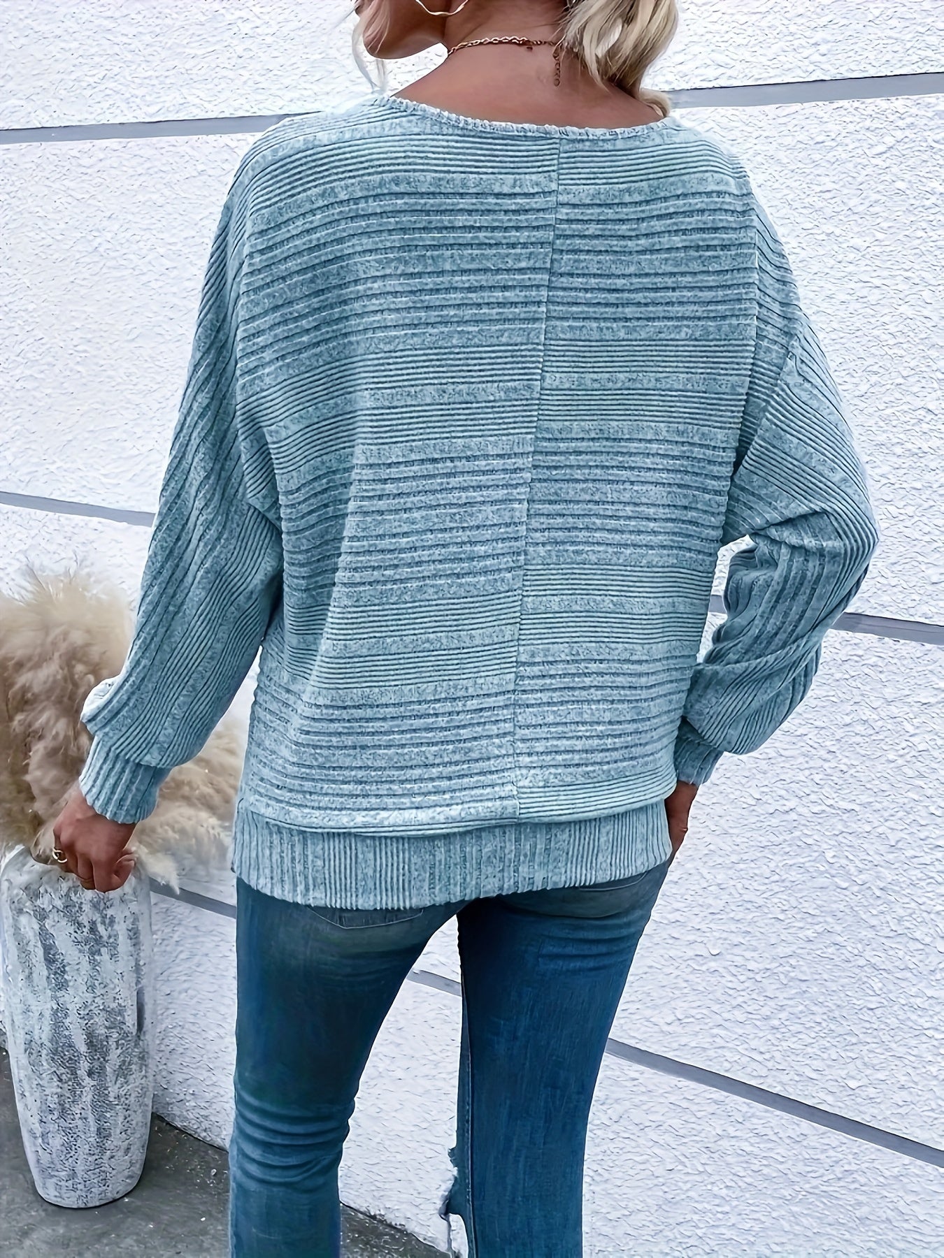 Sophie | Solid Color Long Sleeve Round Neck Sweater