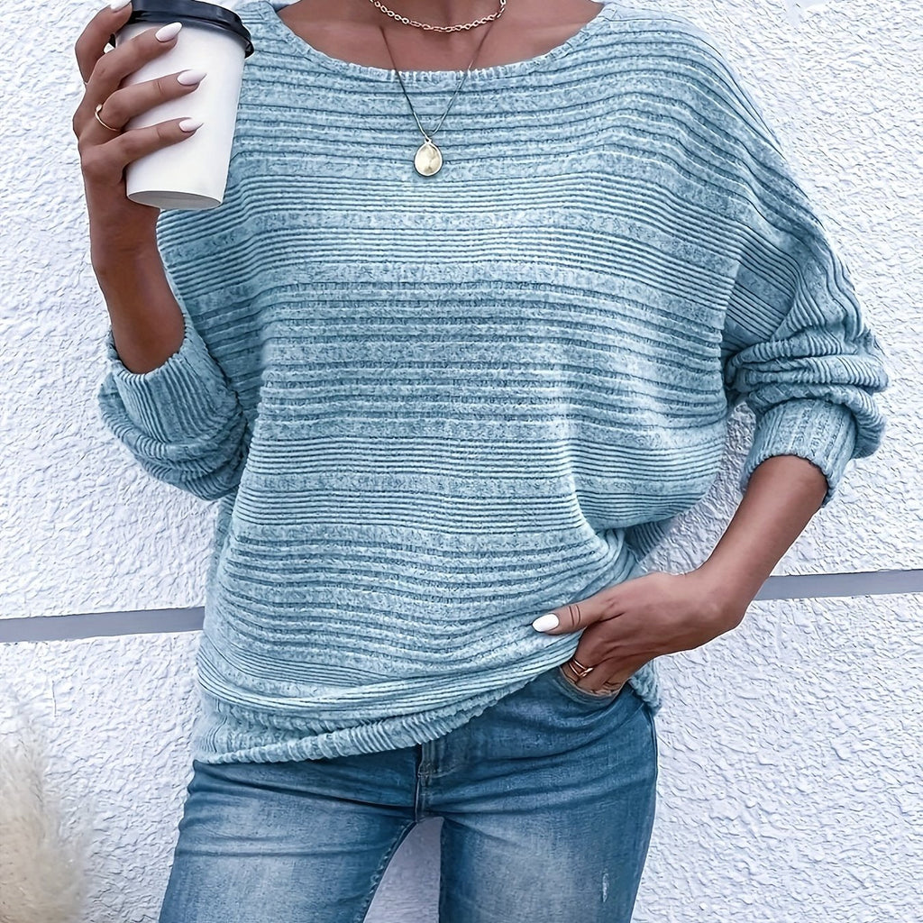 Sophie | Solid Color Long Sleeve Round Neck Sweater