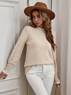 Sophie | Chic Women's Sweater with Lace Trim and Round Neck