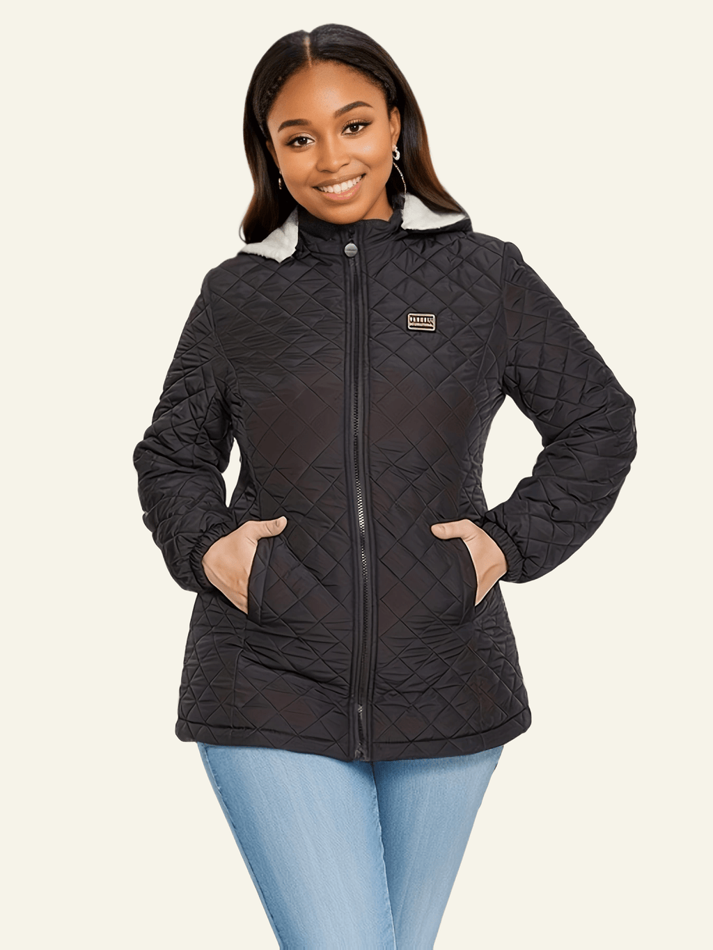 Sophie | Plus Size Elegant Quilted Hooded Coat