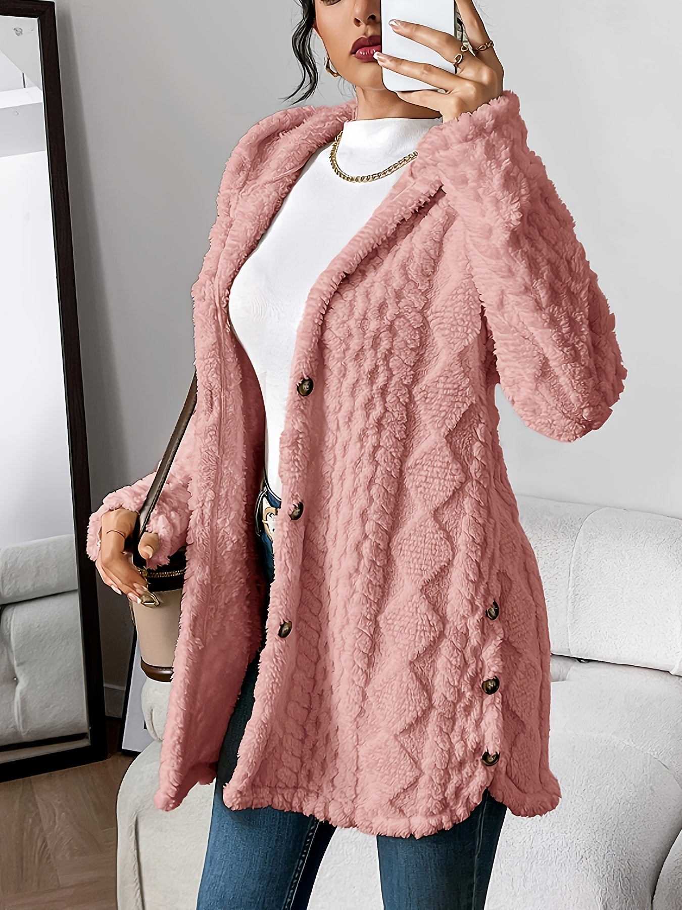 Sophie | Cozy Teddy Hoodie Coat