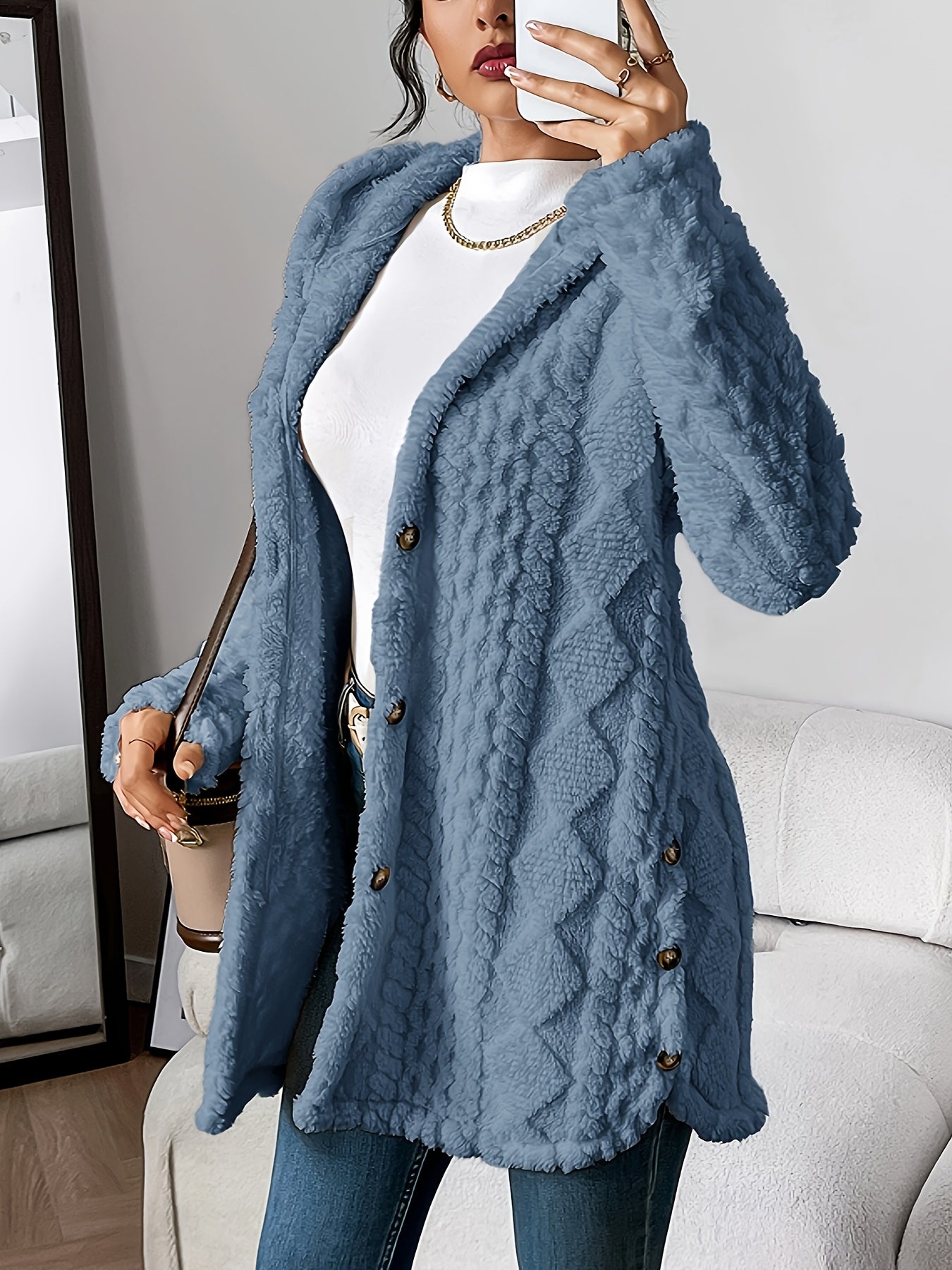 Sophie | Cozy Teddy Hoodie Coat