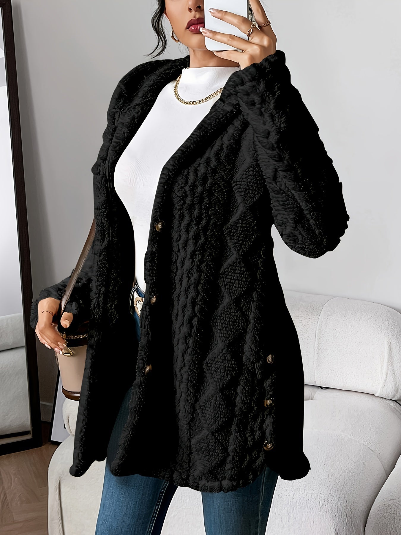 Sophie | Cozy Teddy Hoodie Coat
