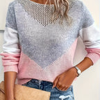 Sophie | Vibrant Block-Patterned Casual Sweater with Long Sleeves