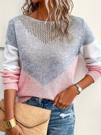 Sophie | Vibrant Block-Patterned Casual Sweater with Long Sleeves