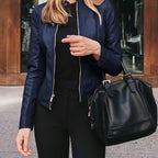 Sophie | Zip-Up PU Leather Bomber Jacket