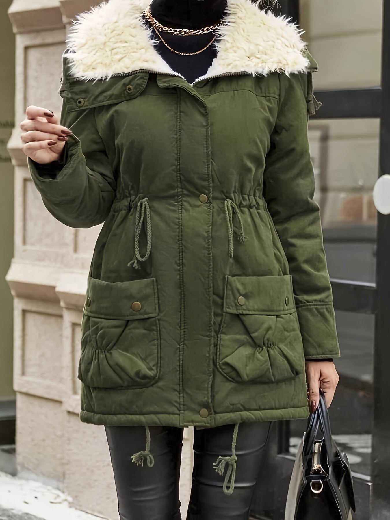 Sophie | Cozy Faux Fur Zip-Up Jacket with Adjustable Drawstring Waist
