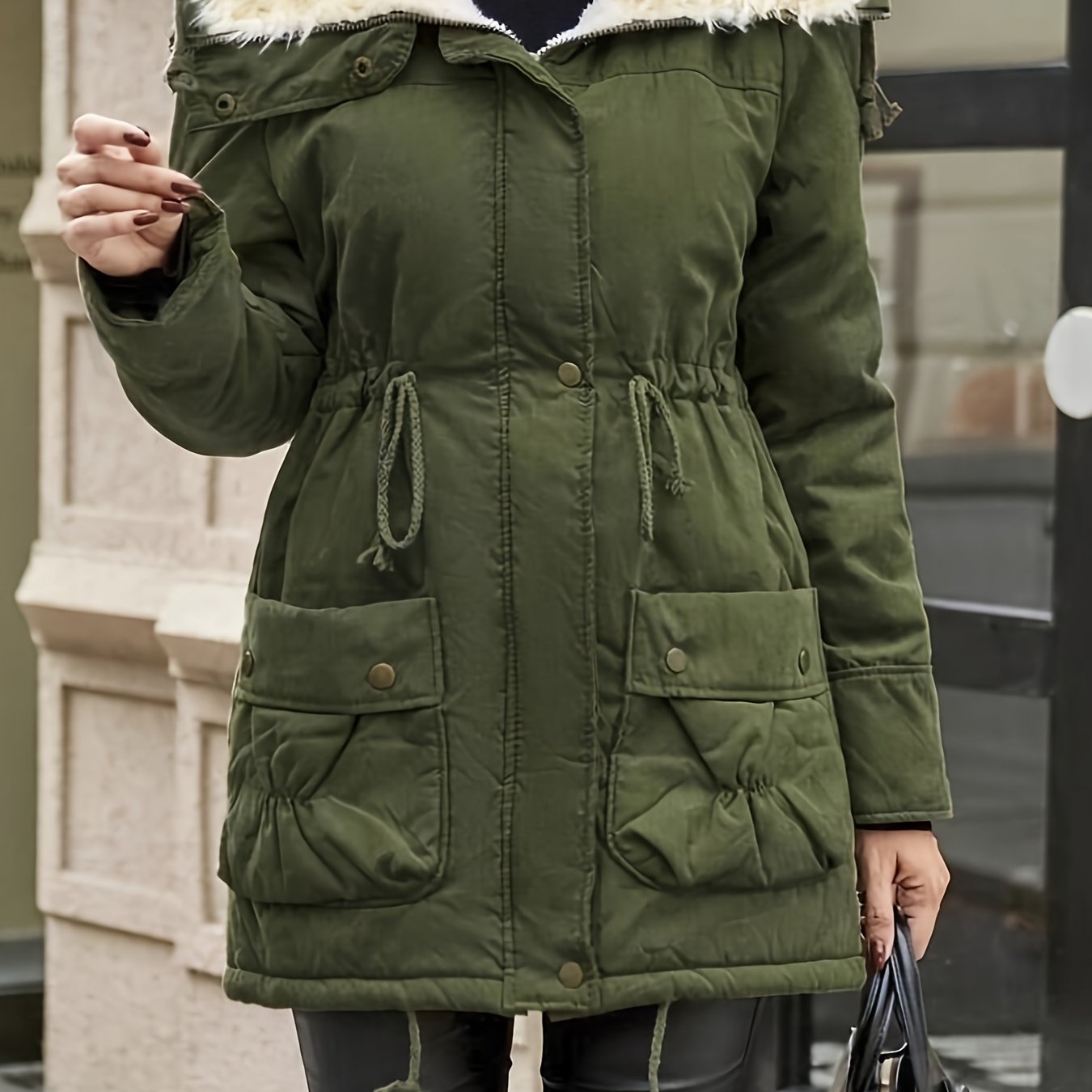 Sophie | Cozy Faux Fur Zip-Up Jacket with Adjustable Drawstring Waist