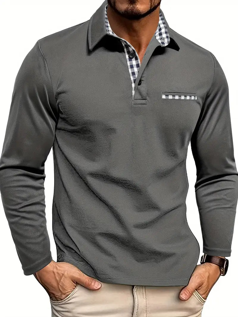 Stefan Men's Long-Sleeve Polo Top