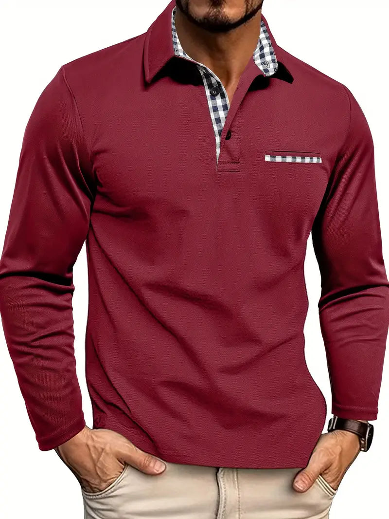 Stefan Men's Long-Sleeve Polo Top