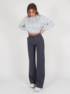 High-Waisted Wide Leg Trousers for Women with Pockets and Belt Loops